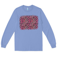 Colony Blue pink glitter leopard with heart background Long Sleeve Tee - OliviaCreatesArt