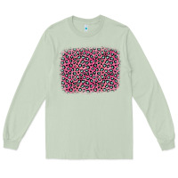 Matcha pink glitter leopard with heart background Long Sleeve Tee - OliviaCreatesArt