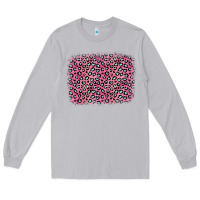 Moon Dust pink glitter leopard with heart background Long Sleeve Tee - OliviaCreatesArt