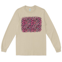 Mushroom pink glitter leopard with heart background Long Sleeve Tee - OliviaCreatesArt