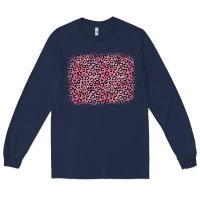 Navy pink glitter leopard with heart background Long Sleeve Tee - OliviaCreatesArt