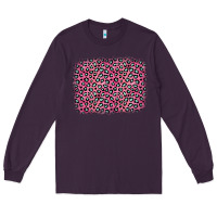 Plum pink glitter leopard with heart background Long Sleeve Tee - OliviaCreatesArt