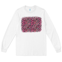 White pink glitter leopard with heart background Long Sleeve Tee - OliviaCreatesArt