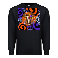 Black halloween bull skull Premium Sweatshirt - BarkalooDesign