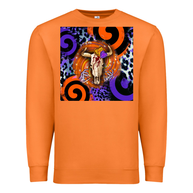 Halloween Bull Skull Premium Sweatshirt by BarkalooDesign | Teevron
