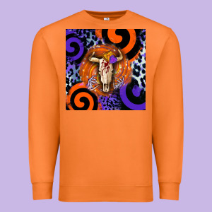 Halloween Bull Skull Premium Sweatshirt Designed By Barkaloodesign