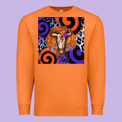 Halloween Bull Skull Premium Sweatshirt Designed By Barkaloodesign
