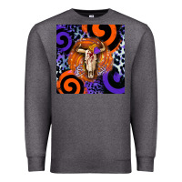 Charcoal Heather halloween bull skull Premium Sweatshirt - BarkalooDesign