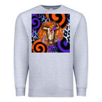 Heather Grey halloween bull skull Premium Sweatshirt - BarkalooDesign