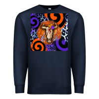 Navy halloween bull skull Premium Sweatshirt - BarkalooDesign