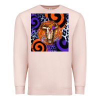 Pale Pink halloween bull skull Premium Sweatshirt - BarkalooDesign