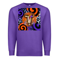 Purple halloween bull skull Premium Sweatshirt - BarkalooDesign