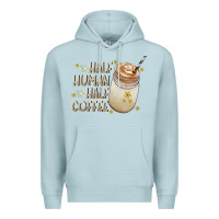 Blue Mist Half Human Half Coffee Premium Hoodie - CowhideDigitalArt