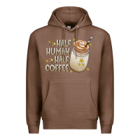 Chestnut Half Human Half Coffee Premium Hoodie - CowhideDigitalArt