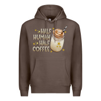 Coffee Half Human Half Coffee Premium Hoodie - CowhideDigitalArt