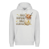 Dove Grey Half Human Half Coffee Premium Hoodie - CowhideDigitalArt