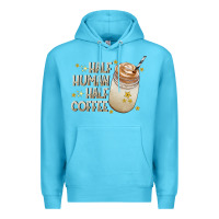 Ocean Blue Half Human Half Coffee Premium Hoodie - CowhideDigitalArt