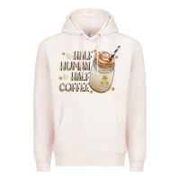 Pale Pink Half Human Half Coffee Premium Hoodie - CowhideDigitalArt