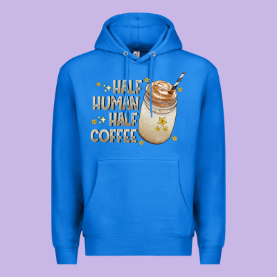 Half Human Half Coffee Premium Hoodie Designed By Cowhidedigitalart