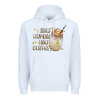 White Half Human Half Coffee Premium Hoodie - CowhideDigitalArt