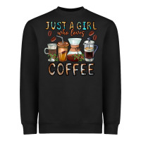 Black Just A Girl Who Loves Coffee Heavyweight Sweatshirt - CowhideDigitalArt