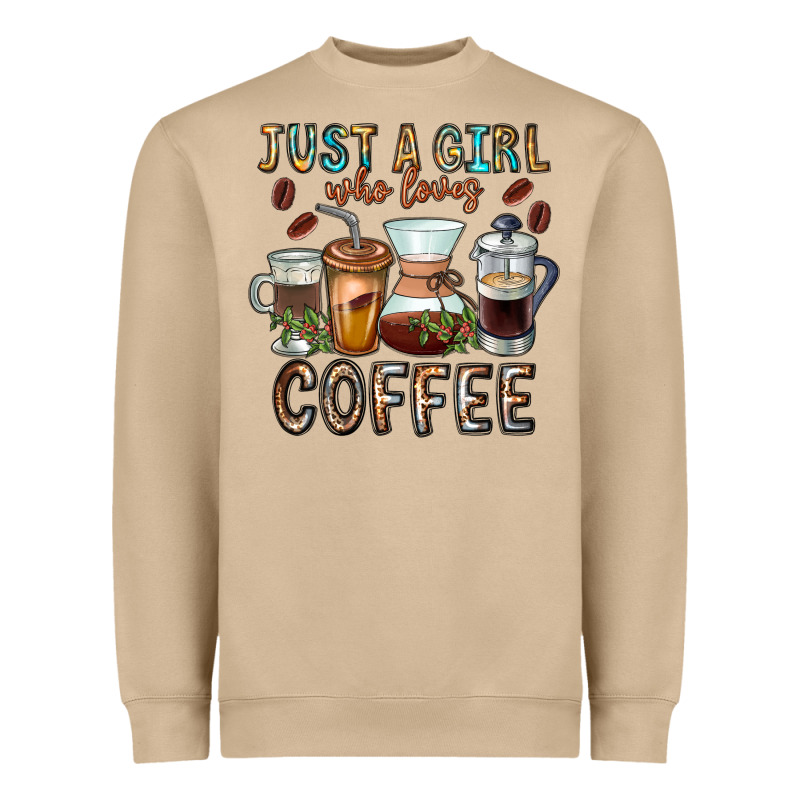 Just A Girl Who Loves Coffee Heavyweight Sweatshirt by CowhideDigitalArt | Teevron