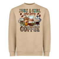 Mushroom Just A Girl Who Loves Coffee Heavyweight Sweatshirt - CowhideDigitalArt