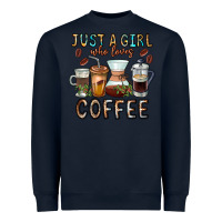 Navy Just A Girl Who Loves Coffee Heavyweight Sweatshirt - CowhideDigitalArt