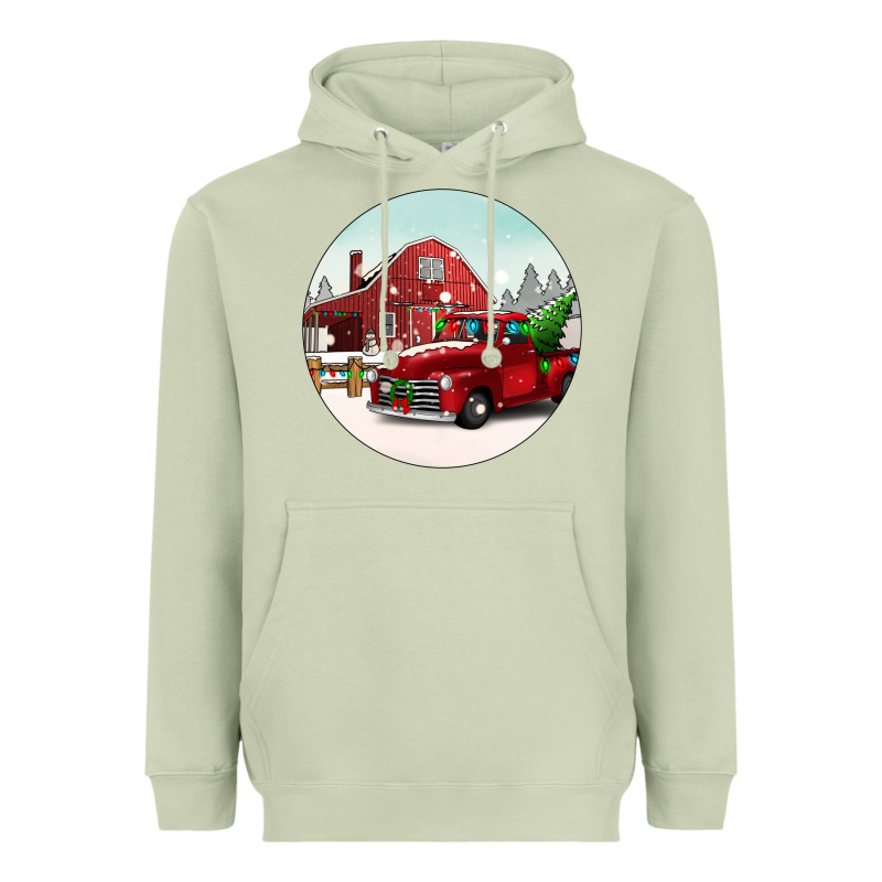 Christmas Farm Christmas Heavyweight Hoodie by BarkalooDesign | Teevron