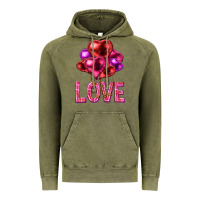 Vintage Olive Love heart balloons Valentine's Day Vintage Hoodie - HowdyJamesFarm