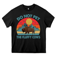 Black Do Not Pet The Fluffy Cows Vintage Heavy Core Tee - trangStudio