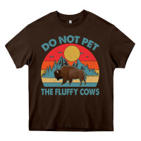 Chocolate Brown Do Not Pet The Fluffy Cows Vintage Heavy Core Tee - trangStudio