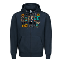 Navy i pretend coffee Zipper Hoodie - RacoonDesign