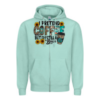 Seafoam i pretend coffee Zipper Hoodie - RacoonDesign