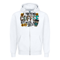 White i pretend coffee Zipper Hoodie - RacoonDesign
