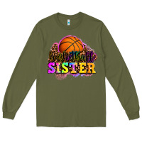 Army Green basketball sister Long Sleeve Tee - OliviaCreatesArt