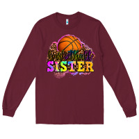 Burgundy basketball sister Long Sleeve Tee - OliviaCreatesArt