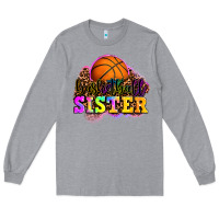 Heather Grey basketball sister Long Sleeve Tee - OliviaCreatesArt