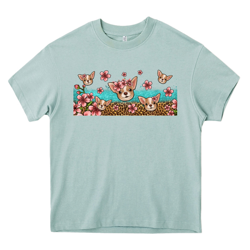 Floral Chihuahua Dogs Heavy Core Tee by Jasminsmagicworld | Teevron