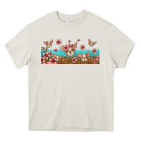 Cream floral chihuahua dogs Heavy Core Tee - Jasminsmagicworld