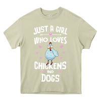 Mossy Just A Girl Who Loves Chickens And Dogs Gift Women Heavy Core Tee - trangStudio