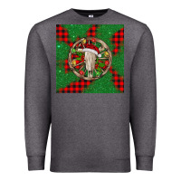 Charcoal Heather Christmas bull skull Premium Sweatshirt - BarkalooDesign