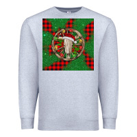 Heather Grey Christmas bull skull Premium Sweatshirt - BarkalooDesign