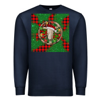 Navy Christmas bull skull Premium Sweatshirt - BarkalooDesign