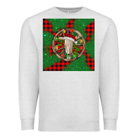 Oatmeal Heather Christmas bull skull Premium Sweatshirt - BarkalooDesign
