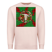 Pale Pink Christmas bull skull Premium Sweatshirt - BarkalooDesign