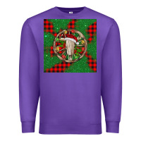 Purple Christmas bull skull Premium Sweatshirt - BarkalooDesign