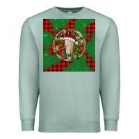 Seafoam Christmas bull skull Premium Sweatshirt - BarkalooDesign
