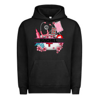 Pigment Black costom name nurse hat and elements Urban Hoodie - AdoDesignShop