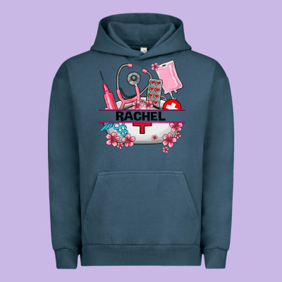 Costom Name Nurse Hat And Elements Urban Hoodie Designed By Adodesignshop